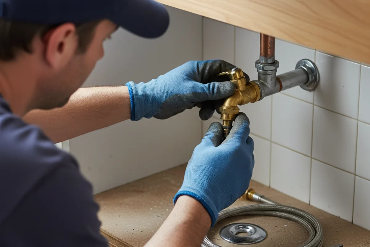 Shutoff valve and fitting work during Burst Pipe Repair in Mount Clemens